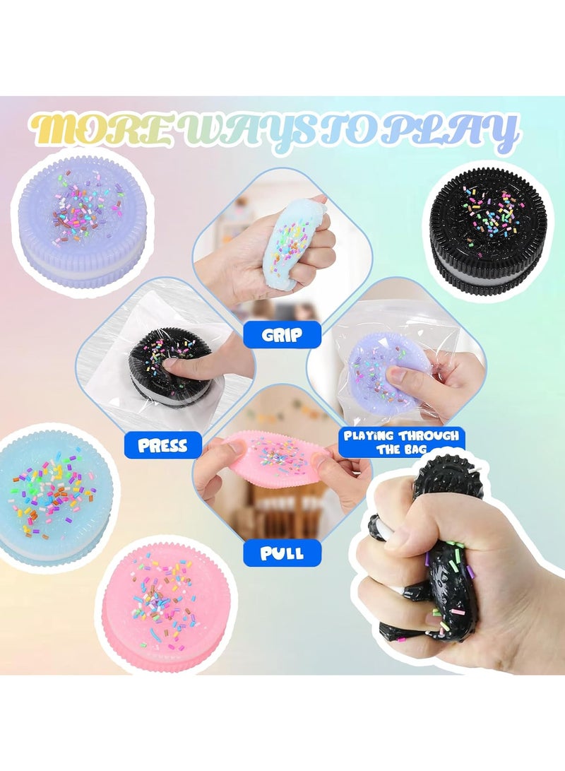 Fidget Toys, Sensory Toy, 4 Pcs Oreo Fidget Toys Stress Relief Squeeze Toy, 2.44 INCH*2.44 INCH In Oreo Soft Stress Toys, for Boys Girls Pressure Relief... - Image 2